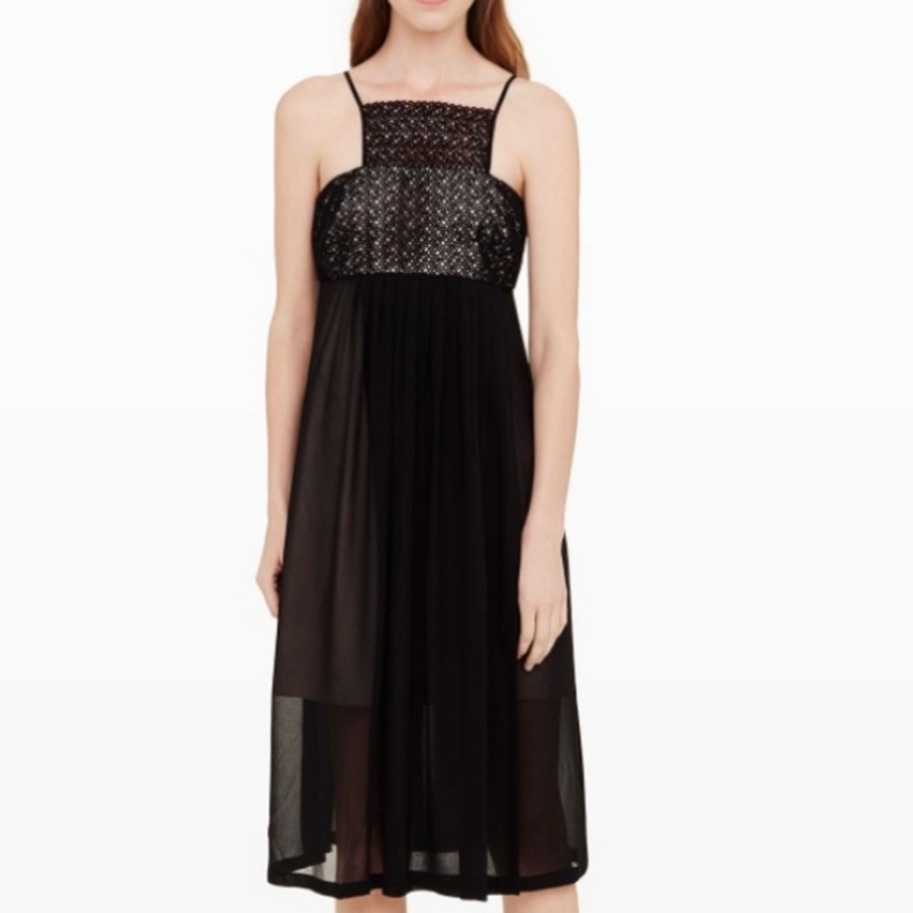 Club Monaco Black Sheet Eyelet Clamanta Dress